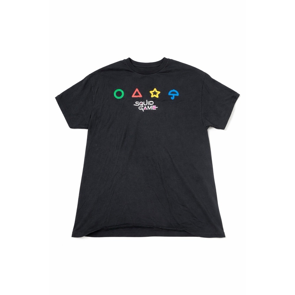 Netflix Squid Game Men's Size Xl 44/46 T-Shirt Logo Black Short Sleeve Cookie